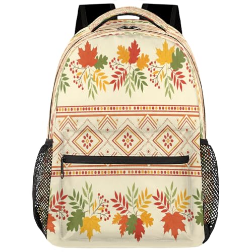 Mochila para laptop de 15.6 pulgadas con diseño de hojas de otoño