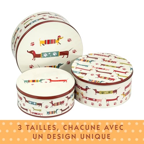 Boîtes à biscuits gâteaux pâtisseries métal hermétiques empilables 25cm