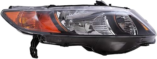 Miniatura 3 de Brock Unidad de lente de repuesto para faros delanteros halógenos de pasajeros compatible con Civic Coupe Si 2.0L 33101SVBA02 2006-2009