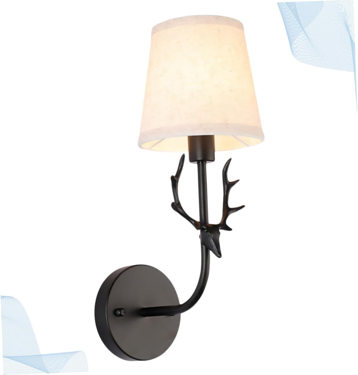 1pc Deer Horn Resin Artistic Wall Lamp for Bedroom Unique Ornamental Lighting Fixture for Home Decor Suitable for Living and Hotel Use Warm Light Random