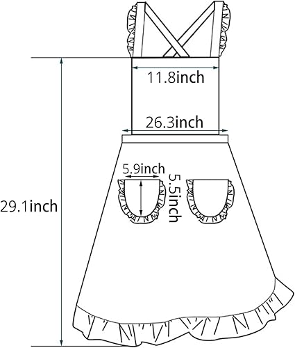 Miniatura 4 de Lindos delantales de cocina retro delantales de cocina delantales ajustables con volantes para cafetería, tienda, horneado, jardinería