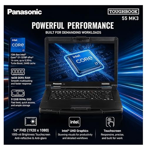 Image of Panasonic Toughbook FZ-55 MK3 Rugged Laptop 14 inch FHD, Intel Core i7-1370P
