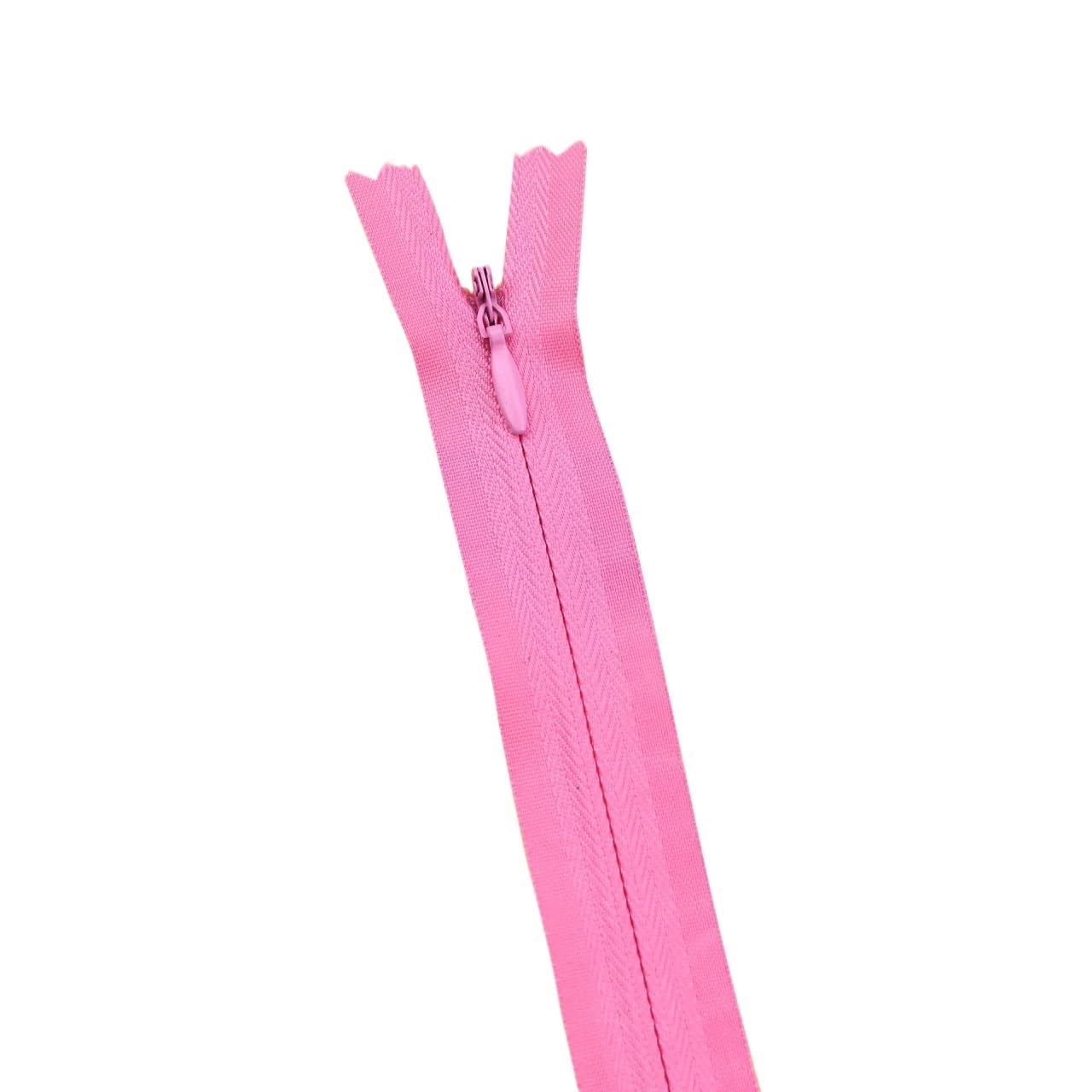 DIY Craft Zipper 10pcs 3# Invisible Nylon Zipper Coils, Practical Zippers Length 28cm-60cm for DIY Handcraft Sewing(Pink,35cm)