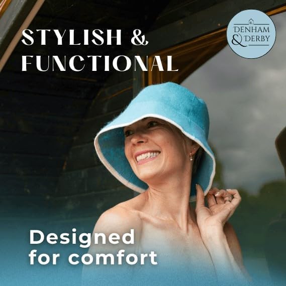 Stylish Sauna Hat for Women and Men - Wool Sauna Hat with Bag - Eco-Friendly Insulating Hats for Spa, Steam Room, Banya, Bathhouse, Comfortable, Breathable, handfinished, One Size Fits All Blue - Image 6