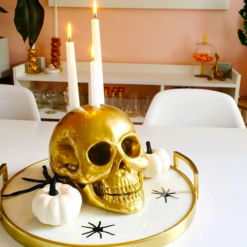 Busoha Skull Resin Molds Silicone,2 Pcs 3D Skull Candle Molds For Candle Making,Skull Candle Mold For Halloween Party,Making Aromatherapy Candles,Resin,Soap,Lotion Bar,Cla #TOP3