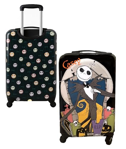 The Nightmare Before Christmas Rolling Luggage Personalized Jack Carry On Size Suitcase Hardshell Extending Handle with Custom Name