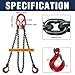 Bigorenda Lifting Chains with Adjuster Hooks, Adjustable Chain Sling 10FT 5/16”,7055LBS/ 3.2 Tons, Heavy Duty Industrial Lifting Chain Slings for Industrial Engine Hoist