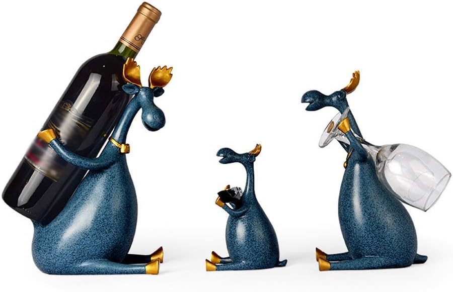 Creative Decorative Wine Rack Home Wine Cabinet Decoration Free Standing Narrow (Color : Blue-B)