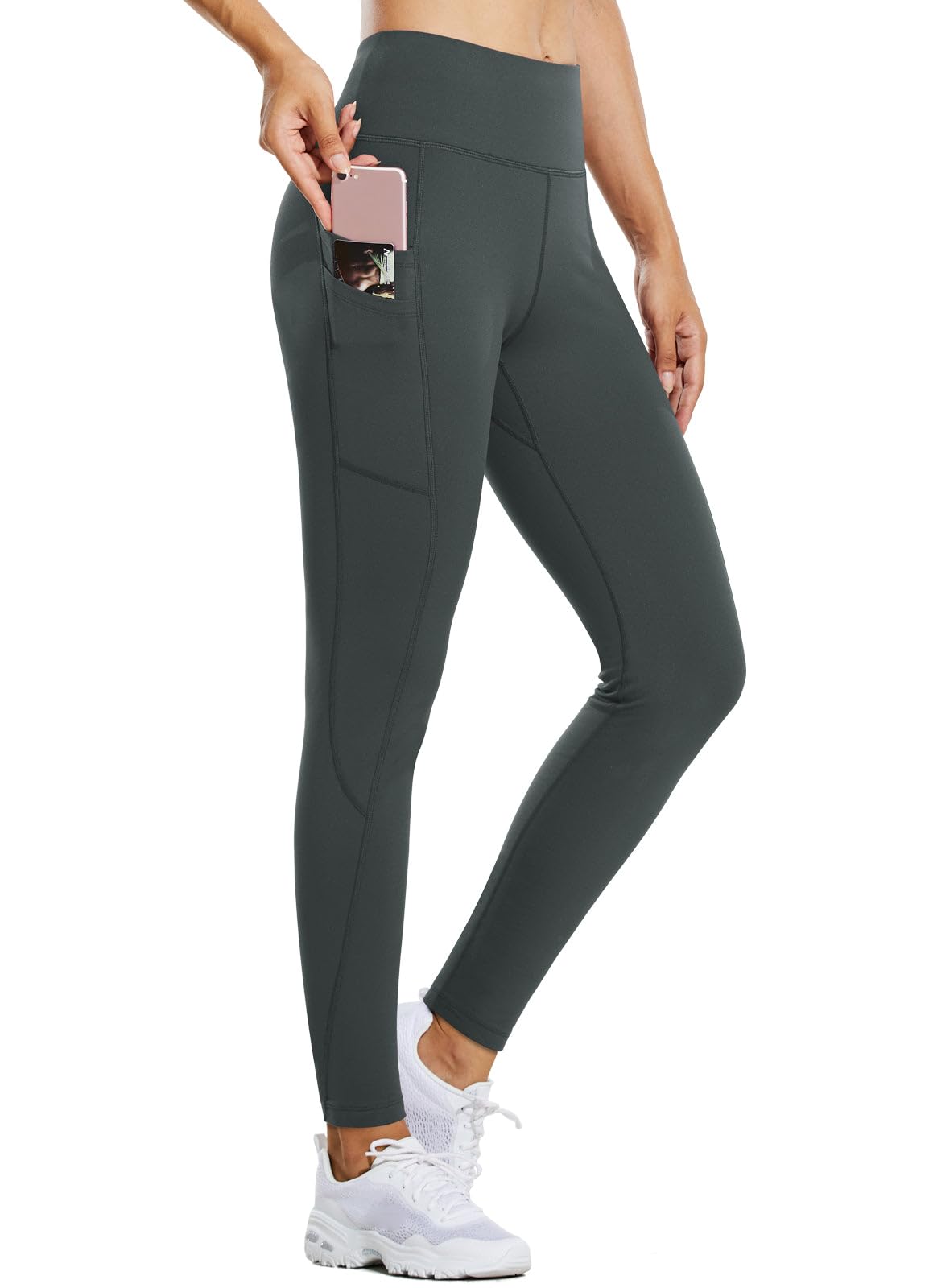 baleaf Leggins Termici Donna Impermeabile Vita Alta Pantaloni Invernali Sportivi Felpati Leggings Caldi Trekking con Tasche