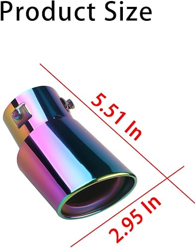 Miniatura 2 de Punta de escape de acero inoxidable para automóvil, tubo de escape universal de 5.5 pulgadas, tubo trasero de garganta trasera de modificación,