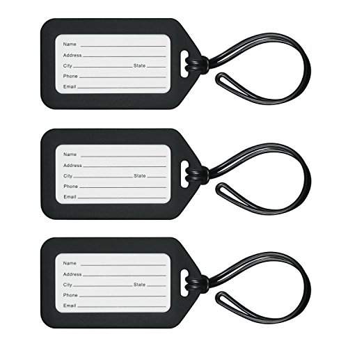Mifflin Luggage Tags (Black, 12 Pk), Bag Tag For Baggage, Suitcase Tags Bulk #TOP1