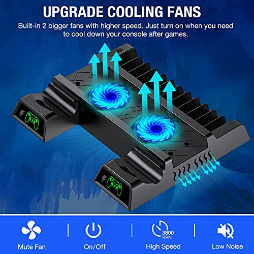 image for Kawaye PS4 Stand Cooling Fan for PS4 Slim/ PS4 Pro/Regular PlayStation