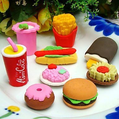 KJDSWFast Food Shaped Eraser Set(4 PCS)