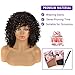 YEAME Curly Wigs for Black Women - Afro Curly Wig with Bangs, Natural Black, Heat Resistant, 15