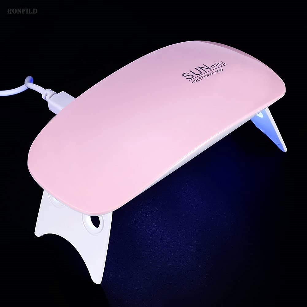 RONFILD Nail Paint Dryer With USB | Nail Polish Dryer | LED UV Light Nail Polish Dryer Curing Lamp Light Portable | Lamp cures fingernails or toenails | Nails Paints Dryer Machine (White/Pink) 1