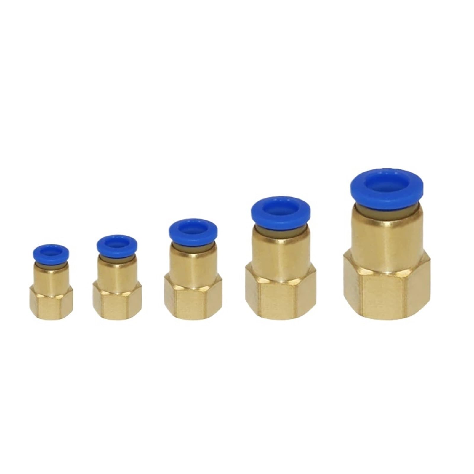 100Pcs PCF Hose Connection Air Fitting 4-12mm Male Thread 1/4" 1/2" 1/8" 3/8" Nipple Brass Quick Coupling Pneumatic Fittings(PCF10-03)