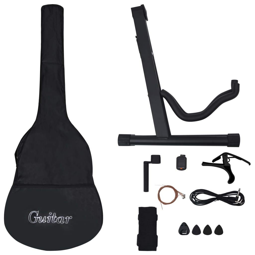 Musik Alley Klassische akustische Gitarre Kinder Gitarre & Junior-Gitarre,Dunkle Holzfarbe/Helles Holz, 34/39 Zoll