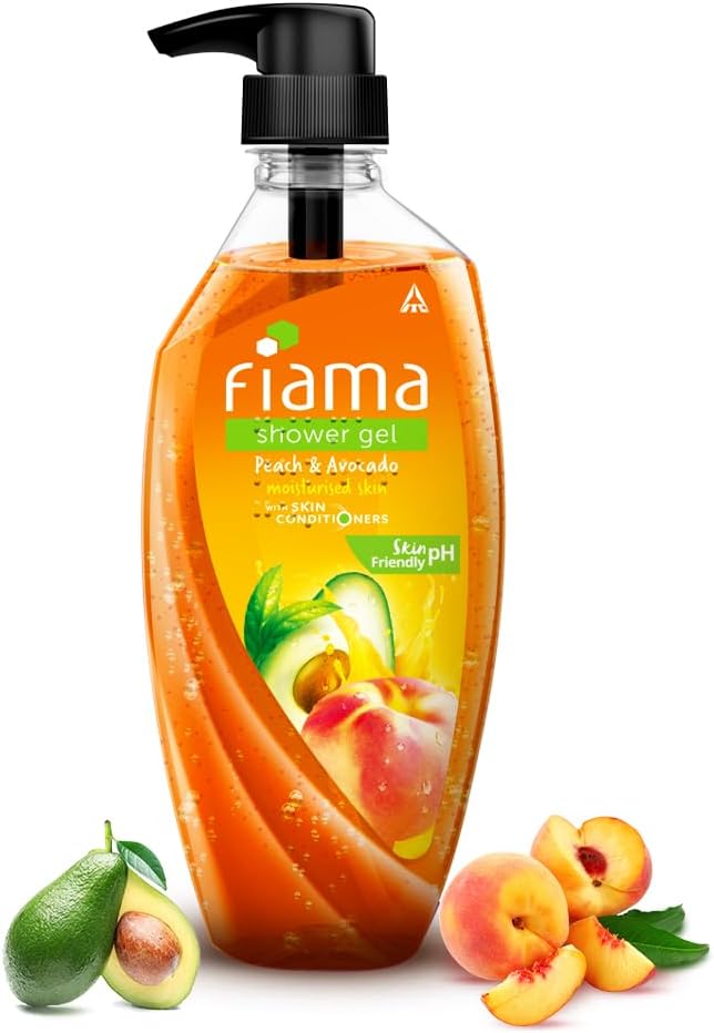 Fiama Body Wash Shower Gel Peach & Avocado, 500ml, Body Wash for Women and Men with Skin Conditioners for Smooth & Moisurised Skin, Suitable for All Skin Types