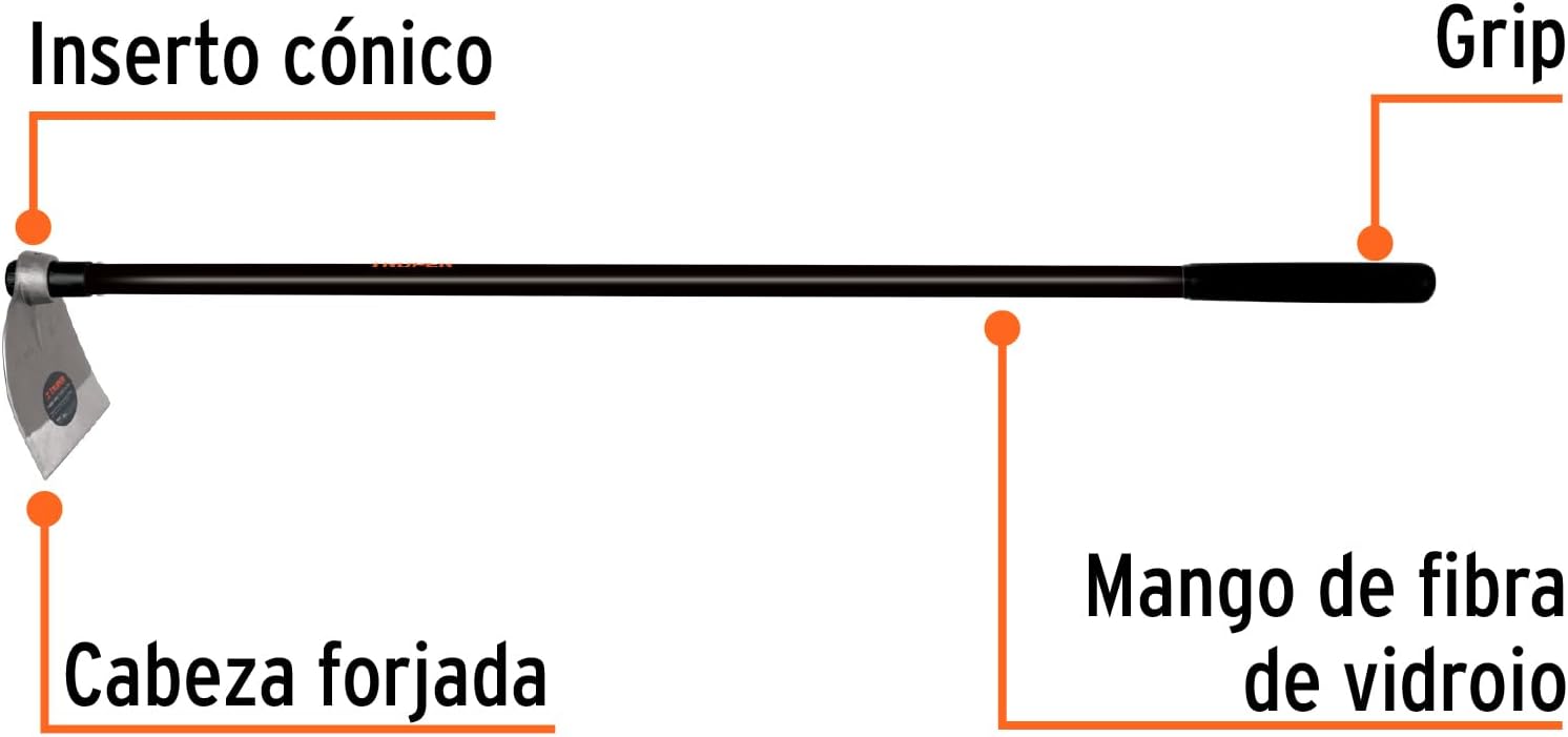 TRUPER AL-2M Round Eye Hoes w/ 54" Handle 1.7Lb (0.77Kg)