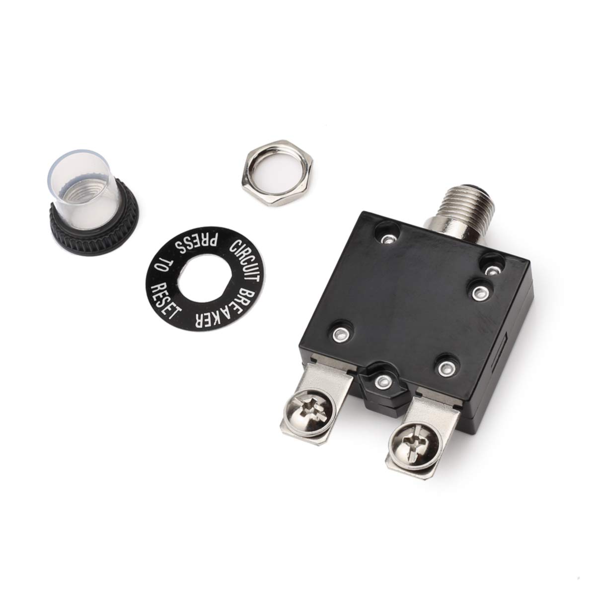 Clyxgs 98-70A Overload Protector, 70Amp Push Button Manual Reset Circuit Breaker 50V DC 125/250VAC 50/60Hz Thermal Circuit Breaker with Quick Connect Terminals and Waterproof Button Transparent Cap: Tools & Home Improvement