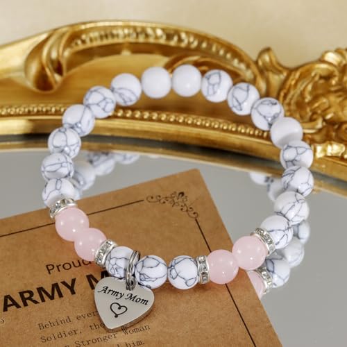 Kivosliv Army Mom Jewelry Gifts Women Birthday Proud Military Mothers Day Army Mom Bracelet4
