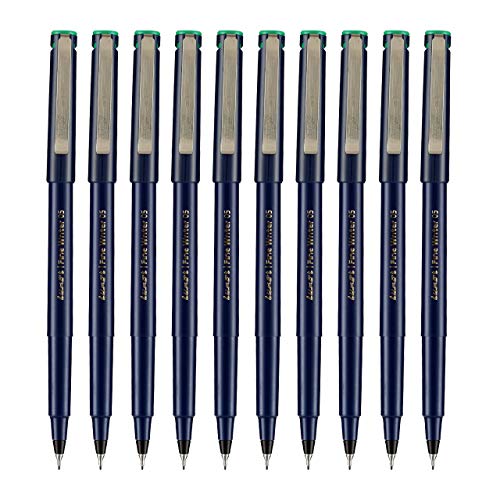 Image of Luxor Fine Writer Green Color (pack Of 10 Pen) & Pilot Frixion Clicker Roller Pen (Green),1 Count (Pack of 1),9000019531