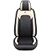 Produktbild ibon Autositzbezüge Set Leder, 5-Sitze Universal-Sitzbezüge Auto Vordersitze und Rückbank Komplettset for Auto Zubehör Innenraum (Schwarz + Beige)