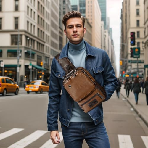 Image of Convertible Sling Bag Crossbody Backpack, Bags with Headphone Jack Shoulder Bag
