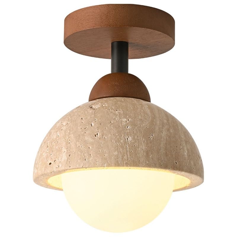 Plafonnier travertin jaune wabi-sabi modulable pour harmoniser la lumiere du salon