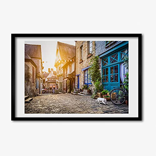 Une rue charmante en tableau peinture décoratif Tulup 60x40 pour habiller un mur vide