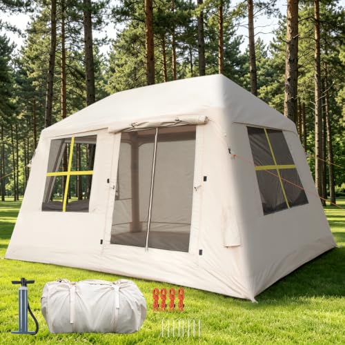 carpa inflable para 2-3 personas camping, tienda de aire impermeable con montaje rápido en 2 minutos miniatura 1