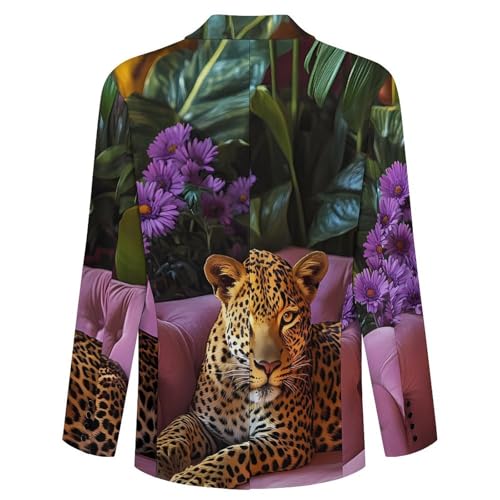 Leopard Sofa Men's Blazer Printed Button Suit Jacket Slim Sport Coat Blazers4