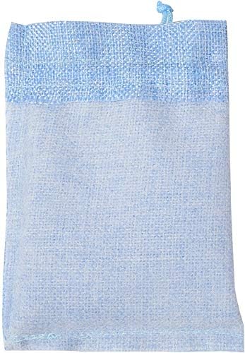 CMJ 5 x Small LIGHT BLUE Burlap Jute Hessian Wedding Favour Bags Drawstring Sack Pouch 7 x 9cm