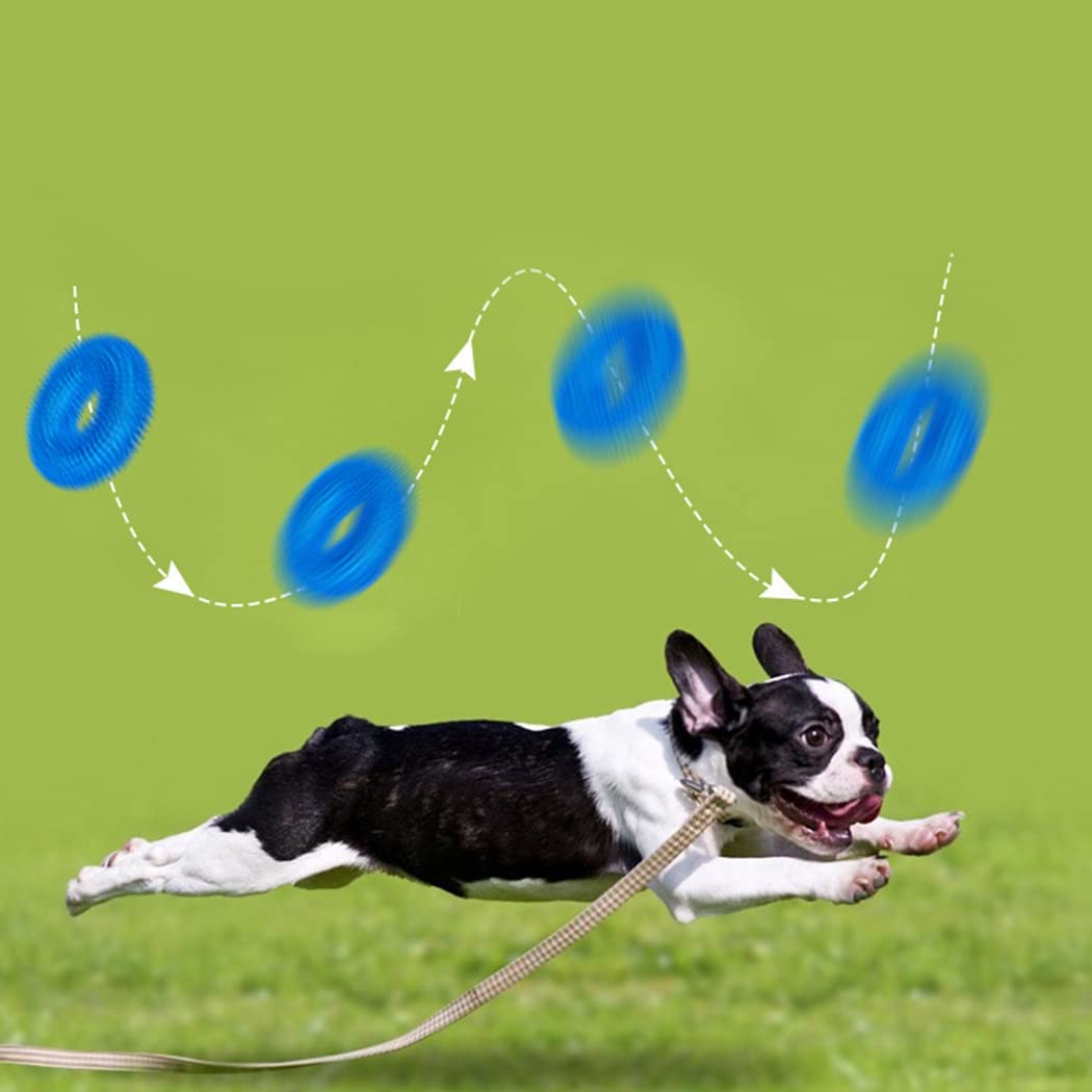 Quietschendes Hundekauspielzeug aus Gummi, einfarbiger Hunde-Ring für Welpen, Kauspielzeug zum Zahnen, für Spiel, Training und Beschäftigung, aus TPR-Material, leicht zu greifen, 13 cm Durchmesser