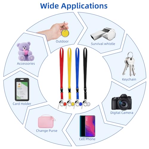 Image of Neck Lanyard with Release Buckle 4 Pack, Key Tags Rings Chain 4 Colors, for Phone,ID Badge Holder, Keys, Women Men Cruises Ships Nurse Doctor Office Gifts