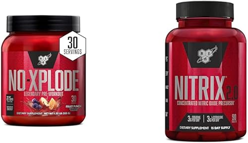 BSN N.O.-XPLODE - Polvo de preentrenamiento, suplemento energético para hombres y mujeres con creatina y NITRIX 2.0 - Precursores de óxido nítrico, disponible en Yaxa Colombia