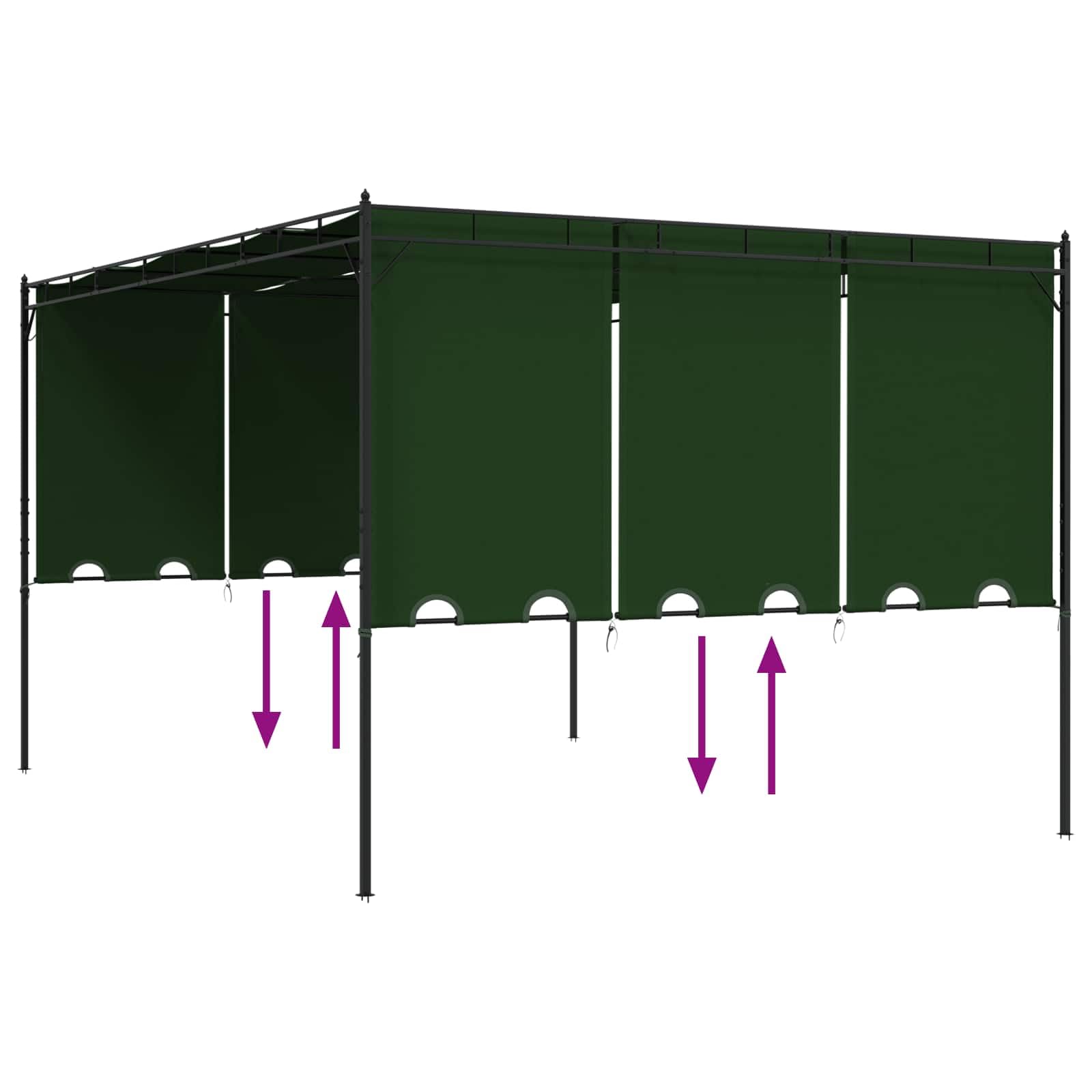 Pawilon 4 x 3 x 2,3 m, zielony, poliester, stal