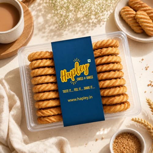 Image of Hapley Ajwain Cookies 300g, No Palm Oil, Delicious Ajwain Cookies for Tea-Time & Snack Breaks