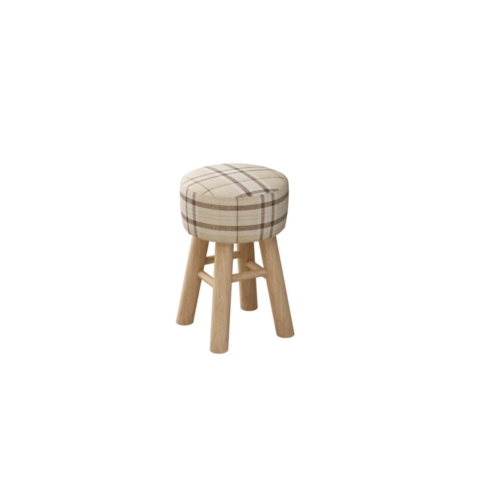 Taburete redondo de 29x43 cm para dormitorio y tocador o reposapiés de salón