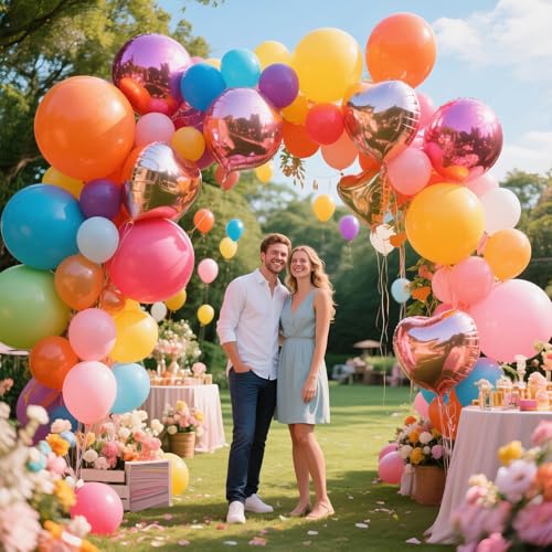 Image of 32Pcs Big Balloons 18 Inch Assorted Colors, Round Large Latex Party Balloons for Birthday Wedding Decorations.