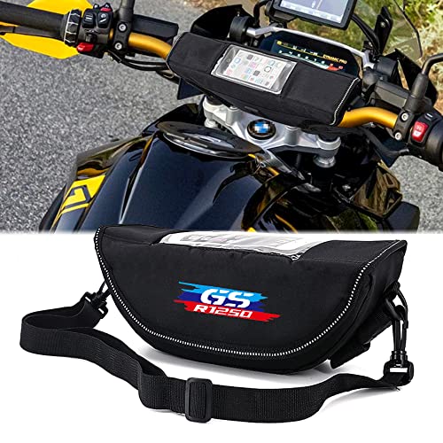 Aveko Borsa da Manubrio per R1250 GS, Touch Screen Borsa Serbatoio Moto Borsa da Navigazione per Volante da Moto, Borsa per Telefono Impermeabile Portatile