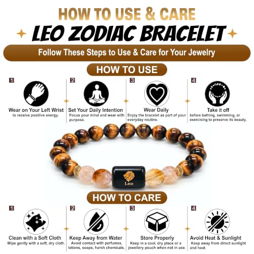 Fensio Leo Zodiac Crystal Bracelet - Image 7