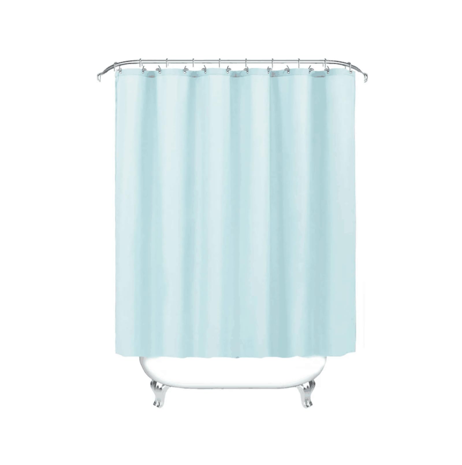 Duschvorhang Anti-schimmel Himmelblau Vorhang für Badewanne Dusche aus Stoff Wasserdicht Waschbar Hochwertig Stoff Duschvorhang Badewanne inklusive Duschvorhanghaken 260x182cm/WxL