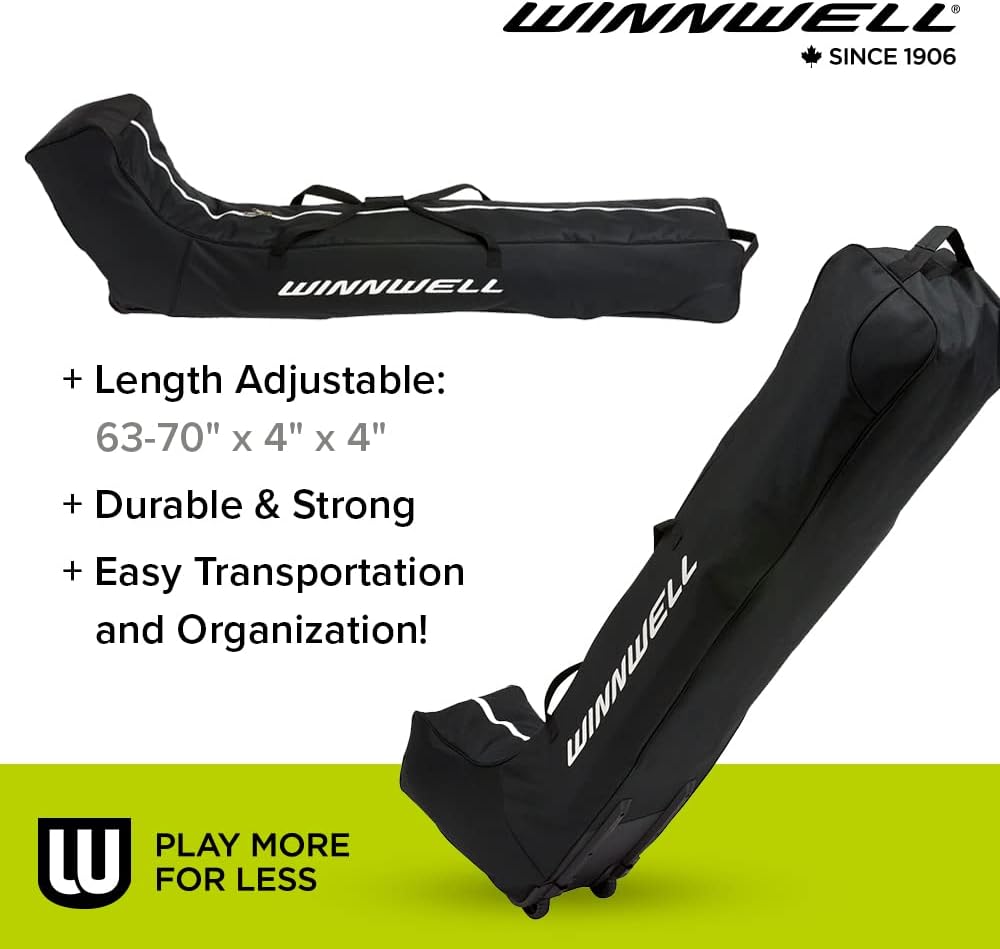 Winnwell Hockey Team Stick Bag - Adjustable Travel Carrying Bag With 60+ Sticks