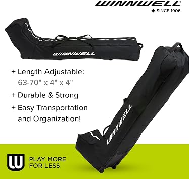 Winnwell Hockey Team Stick Bag - Adjustable Travel Carrying Bag With 60+ Sticks