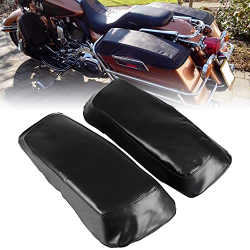 2 Piezas Cubiertas Protectores Rígidas Laterales para Altavoces de Alforjas para Motocicleta Harley Touring Road King Electra Street Glide 1997-2013 Negro miniatura 2