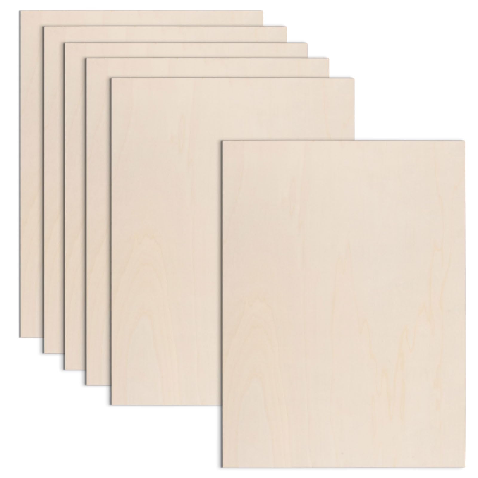 AWIZOM 6 Pack Basswood Sheets for Crafts-18 x 24 x 1/8 Inch- 3mm Thick Plywood Sheets with Smooth Surfaces Unfinished Wood Boards for Laser Cutting,