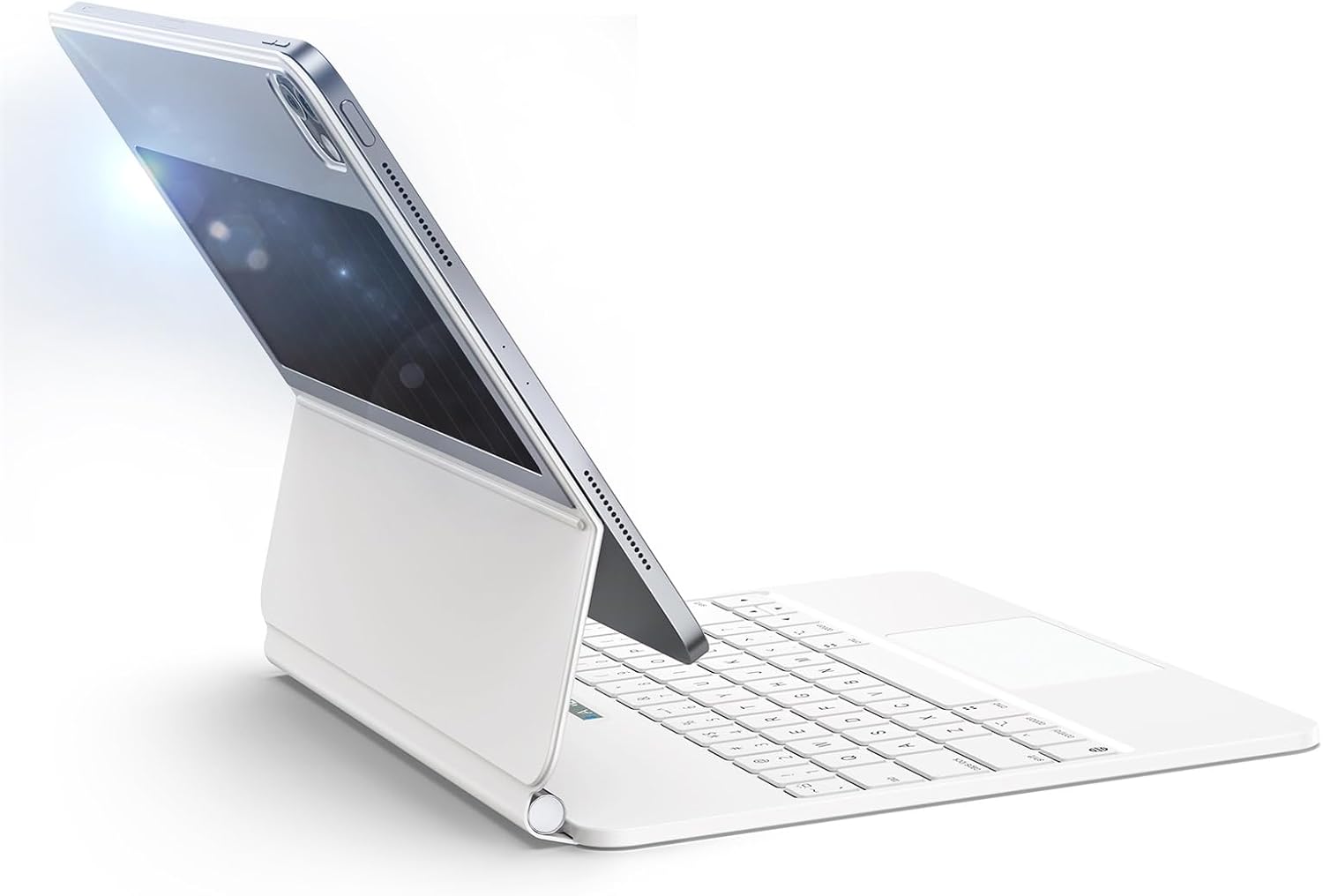 Keyboard Case for iPad Air 11-inch (M2/M3, 2024/2025) & iPad Pro 11-inch (4th/3rd/2nd/1st Gen), Magnetic Case with Keyboard for iPad Air 5/4, Light Charging, Multi-Touch Trackpad, White