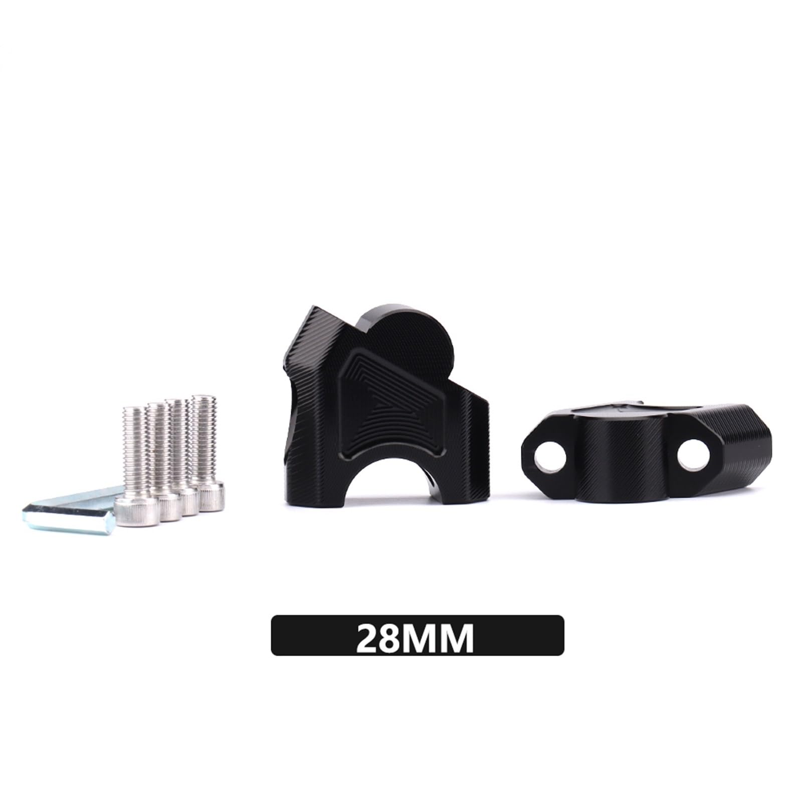 Manubrio Motocicletta Riser Per Kawasaki Motorcycle 22mm 28mm Riser Rialzato Manubrio Moto Riser Moto (Size : 28MM BLACK)