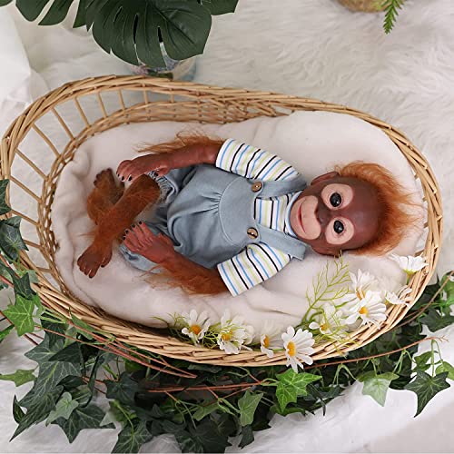 Muñeca realista bebé mono de silicona 52 cm miniatura 7